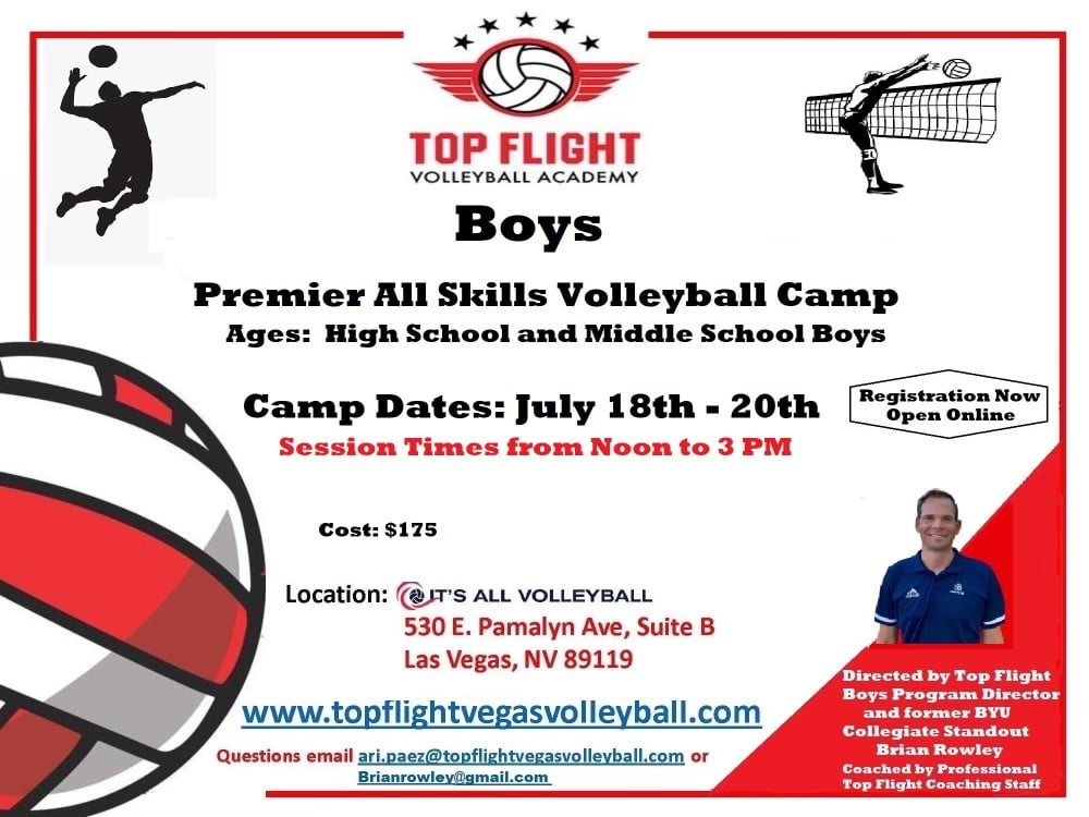 Boys Premier All Skills Volleyball Camp Top Flight Volleyball Academy