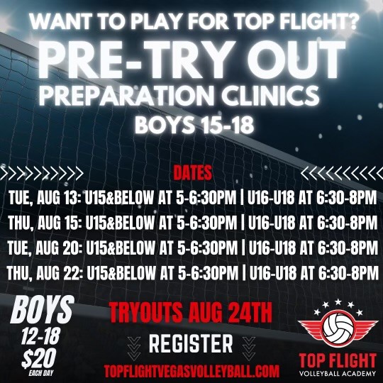 Boys 20242025 Tryouts + PreTryout Preparation Clinics Top Flight